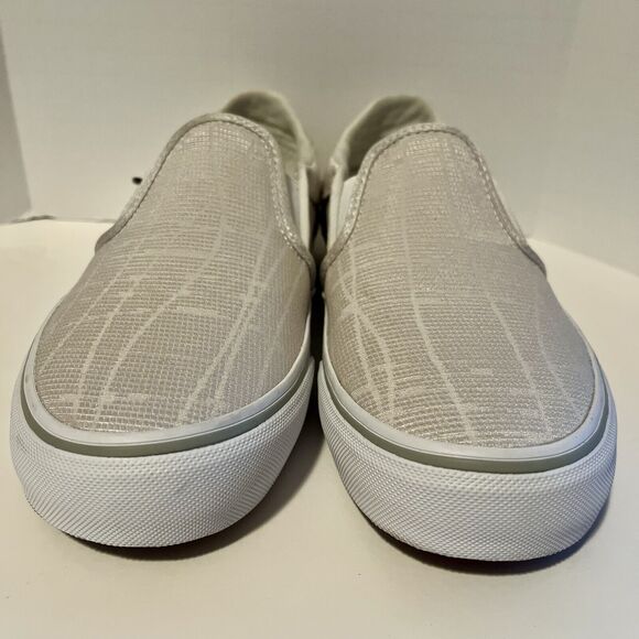 Vans Asher Deluxe Comfort Slip On Sneakers Women's 7.5 Woven Textile Light Gray - Picture 6 of 8
